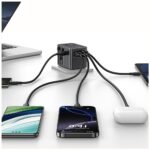 Travel Charger Adapter  USAMS CC310 3xUSB-C 70W 4in1 US/AU/EU/UK black - imagine 7