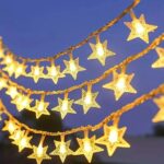 Lampki choinkowe LED snowflake/star -    10m/80 lampek ciepłe białe/warm white zasilane bat. 3xAA EHD-LS06 - imagine 4