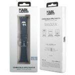 Karl Lagerfeld Pasek KLAWMOKHK Apple Watch 38/40/41mm black strap Saffiano Karl Heads - imagine 2