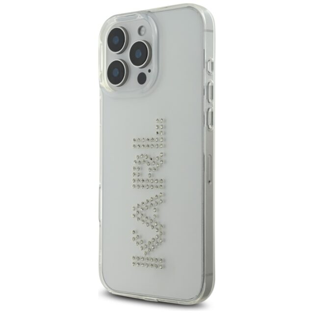 Case Karl Lagerfeld IML Rhinestones Logo for iPhone 16 Pro transparent - imagine 2