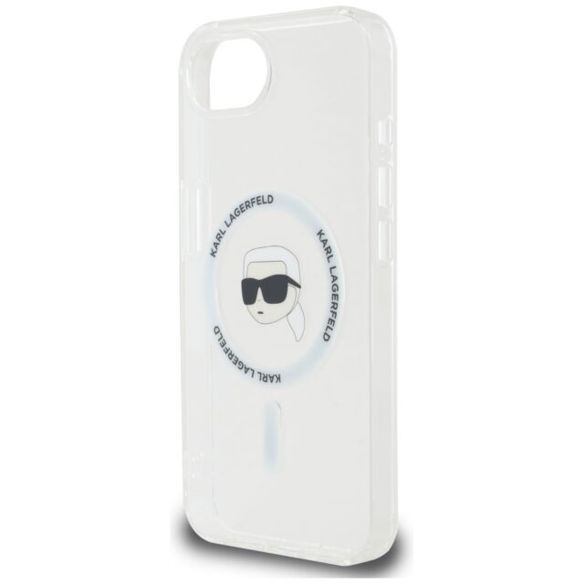 Case Karl Lagerfeld IML Metal Karl Head MagSafe for iPhone 16e white - imagine 6