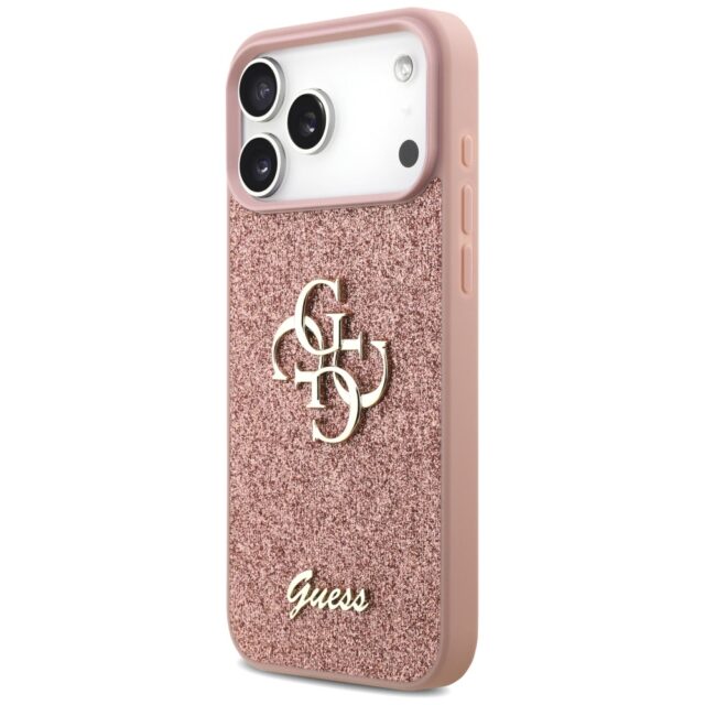Guess Fixed Glitter Big 4G Case for iPhone 17 Pro Max Pink - imagine 2
