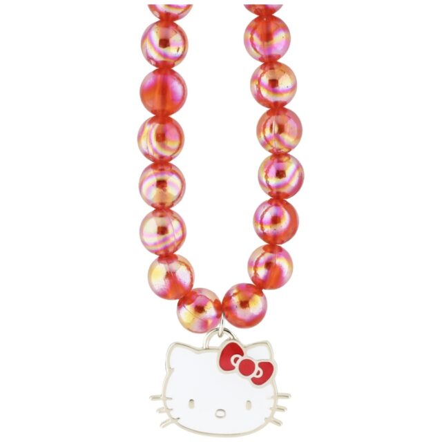 Hello Kitty Pearls Kitty Head Phone Charm Red - imagine 2
