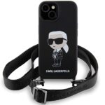 Karl Lagerfeld KLHCP15SSCBSKNK iPhone 15/ 14 / 13 6.1" hardcase black Crossbody Silicone Ikon - imagine 2