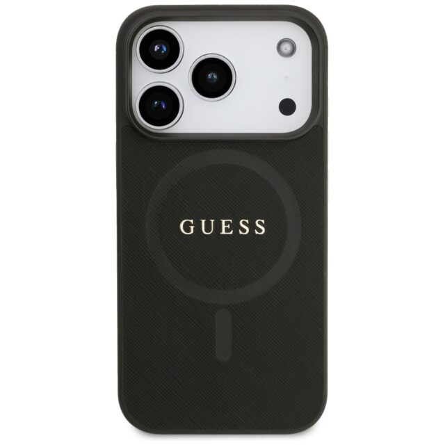 Guess Saffiano Classic Logo MagSafe Case for iPhone 17 Pro Black - imagine 3
