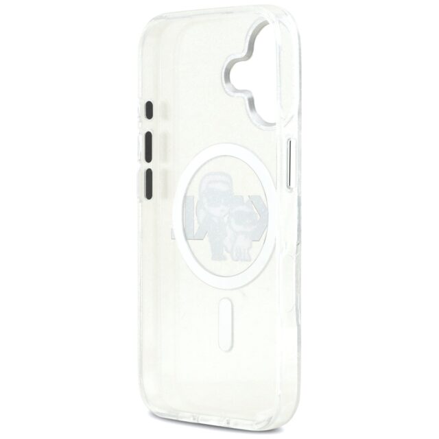 Karl Lagerfeld IML Glitter Karl & Choupette Sketch Logo MagSafe Case for iPhone 17 Clear - imagine 7