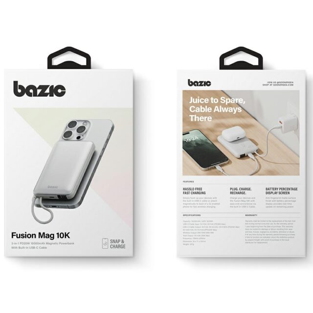 PowerBank Bazic Fusion Mag 10000mAh      MagSafe Cable USB-C grey - imagine 7