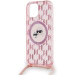 Karl Lagerfeld KLHMP15SHCKCKLCP iPhone 15 / 14 / 13  6.1" pink hardcase IML Crossbody Monogram - imagine 5