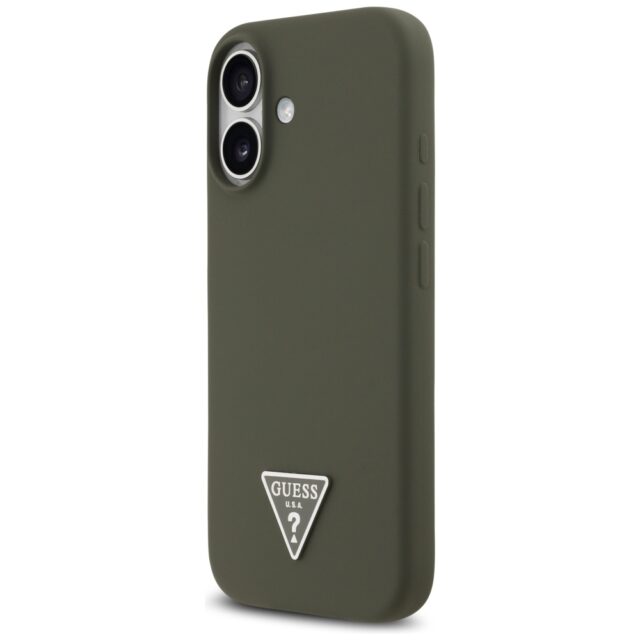 Case Guess Silicone Triangle Logo MagSafe for iPhone 17 khaki - imagine 2