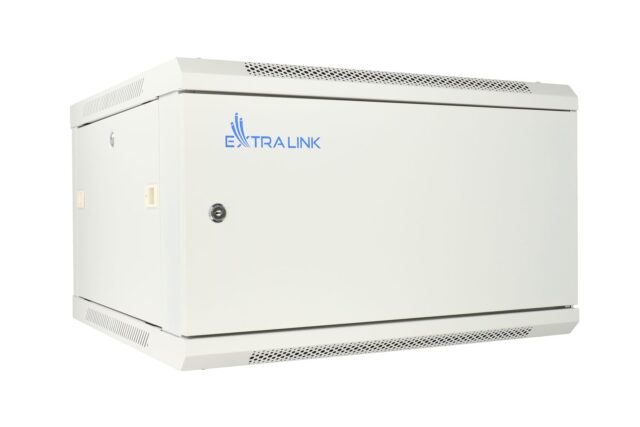 Extralink 6U 600x450 ASP Gray | Rackmount cabinet | wall mounted, metal door - imagine 2
