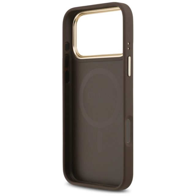 Case Guess Peony Hot Stamp MagSafe for iPhone 17 Pro Max brown - imagine 7