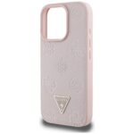 Case Guess Grained Hot Stamp Peony Triangle Logo MagSafe for iPhone 16 Pro pink - imagine 6