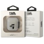Karl Lagerfeld KLA2HNKCTGT Airpods 1/2 cover transparent Glitter Karl&Choupette - imagine 3