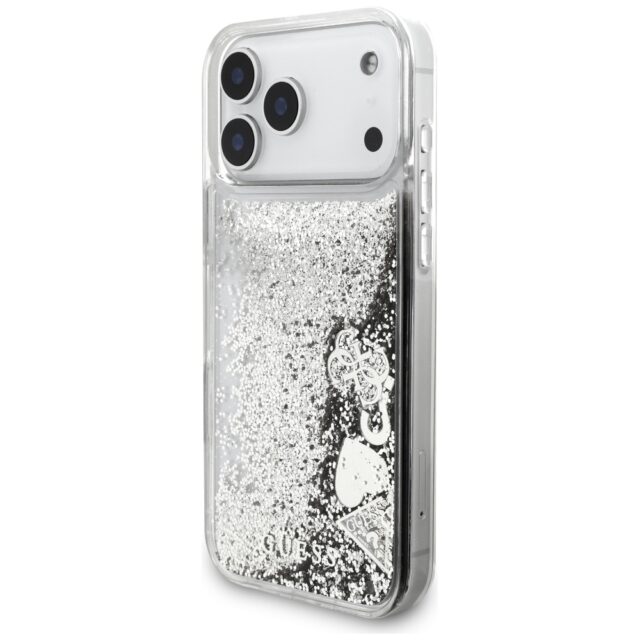 Guess Liq. Glitter Charms Case for iPhone 17 Pro Silver - imagine 2