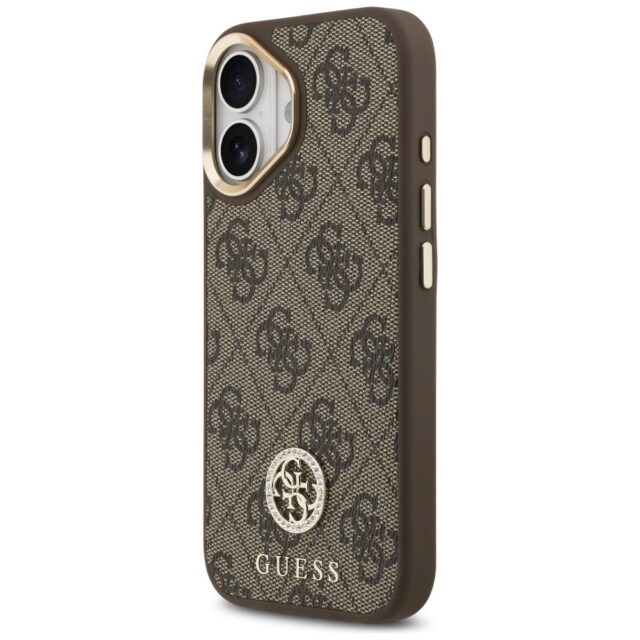 Case Guess 4G Strass Logo MagSafe for iPhone 17 brown - imagine 2