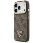 Case Guess 4G PU Triangle Logo & Stand Camera Magsafe for iPhone 17 Pro brown - imagine 2