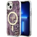 Guess GUHMP14SHLEOPWP iPhone 14 / 15 / 13 6.1" pink hardcase Leopard MagSafe