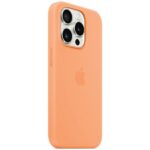 Etui Apple MT1H3ZM/A iPhone 15 Pro 6.1" MagSafe pomarańczowy/orange sorbet Silicone Case - imagine 2