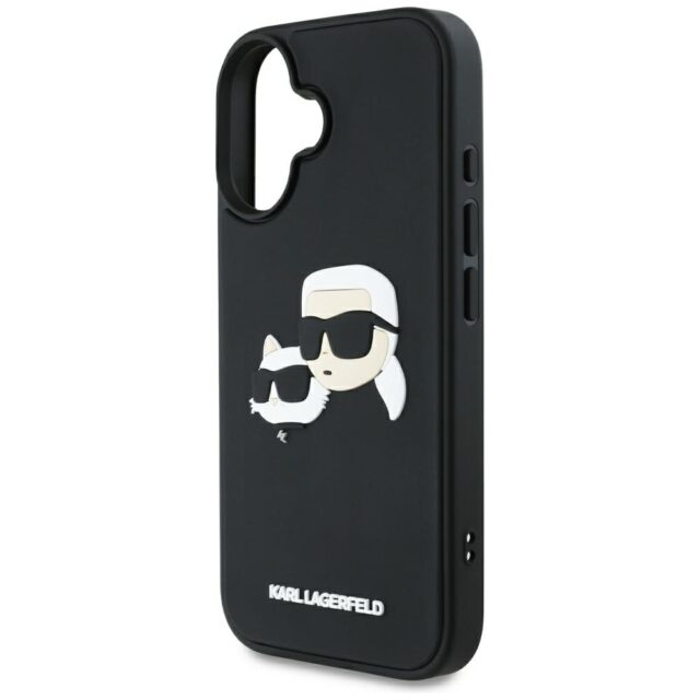 Case Karl Lagerfeld HC 3D Rubber Double Heads for iPhone 16 black - imagine 6
