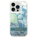 Guess GUHCP14LLFLSN iPhone 14 Pro 6,1" green hardcase Flower Liquid Glitter - imagine 3