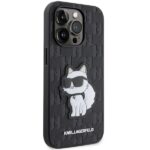Karl Lagerfeld KLHCP14XSAKHPCK iPhone 14 Pro Max 6.7" black Saffiano Monogram Choupette - imagine 4