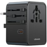 Travel Charger Adapter  USAMS CC310 3xUSB-C 70W 4in1 US/AU/EU/UK black