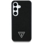 Case Guess Grained Triangle Logo MagSafe for Samsung Galaxy S25 black - imagine 3