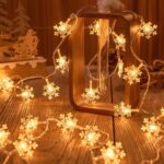 Lampki choinkowe LED snowflake/star -    3m/20 lampek ciepłe białe/warm white zasilane bat. 3xAA EHD-LS04 - imagine 3