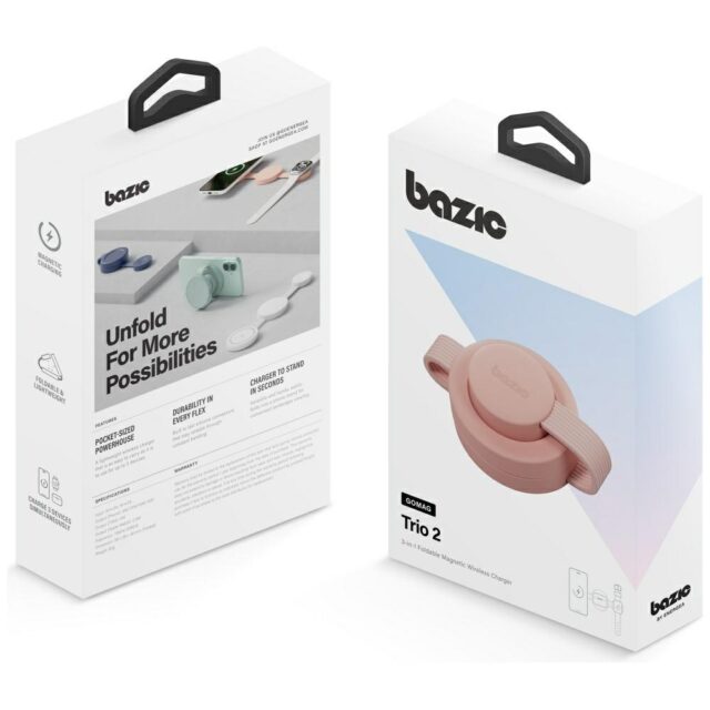 Wireless charger Bazic GoMag Trio 2 3in1 15W magnetic for iPhone/Watch/AirPods pink - imagine 7