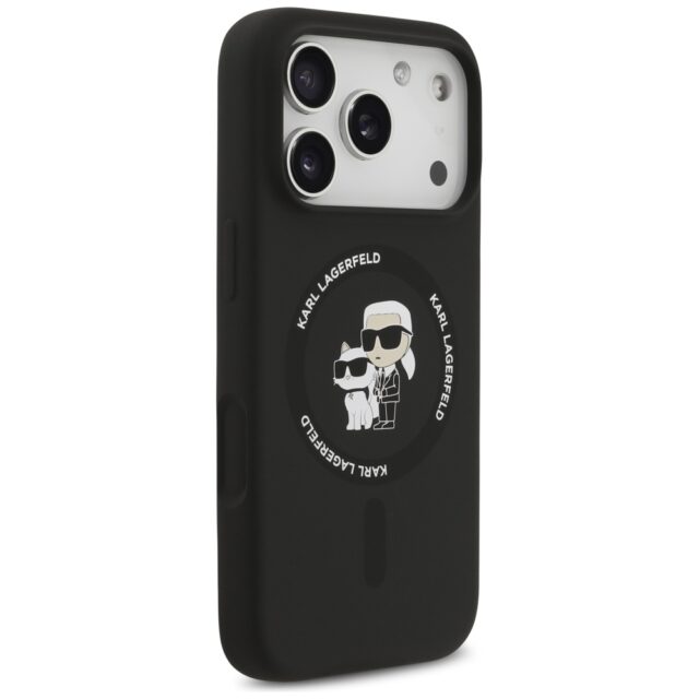 Karl Lagerfeld Silicone Karl&Choupette Ring MagSafe Case for iPhone 17 Pro Max Black - imagine 4