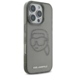 Case Karl Lagerfeld IML Rhinestones Karl Head for iPhone 16 Pro black - imagine 4