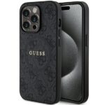 Guess GUHMP14XG4GFRK iPhone 14 Pro Max 6.7" black hardcase 4G Collection Leather Metal Logo Ma