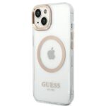 Guess GUHMP14SHTRMD iPhone 14 / 15 / 13 6.1" gold hard case Metal Outline Magsafe - imagine 2