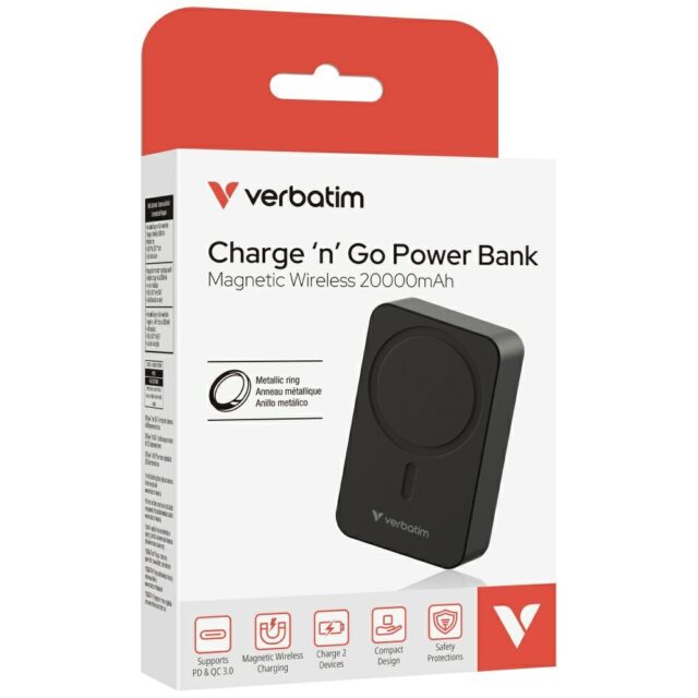 Powerbank Verbatim Charge n Go Essentials 20000mAh Magnetic Wireless black 32223 - imagine 8