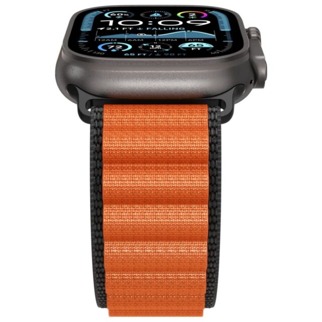 Pasek Spigen WBF1 do Apple Watch          6/7/8/9/10/11/SE/SE 3/Ultra 1/Ultra 2 44/45/46/49mm czarno-pomarańczowy - imagine 6