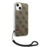 Guess GUOHCP14MH4STW iPhone 14 Plus / 15 Plus 6.7" brown hardcase 4G Print Strap - imagine 4