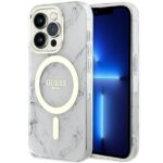Guess GUHMP14XPCUMAH iPhone 14 Pro Max 6.7" white hardcase Marble MagSafe