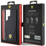 Ferrari FEHMS24LP3BAK S24 Ultra S928 black hardcase Hot Stamp V Lines MagSafe - imagine 8