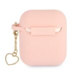 Guess GUA2LSCHSP AirPods cover pink Silicone Charm Heart Collection - imagine 2