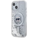 Karl Lagerfeld KLHMP15SLGKISGH iPhone 15 /14 / 13 6.1" hardcase transparent Liquid Glitter Karl Head - imagine 2