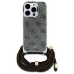 Guess GUHCP16XHC4SEW iPhone 16 Pro Max 6.9" brown hardcase Crossbody Cord 4G Print - imagine 2