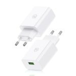 USAMS 18W Mains Charger + USB-C/USB-A1m Fast Charging Cable White/White Series SC SCXLTZ02 - imagine 2