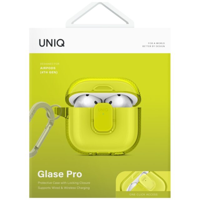 Case UNIQ Glase Pro for AirPods 4 Lock    Case yellow - imagine 2