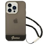 Guess GUHCP14XHGCOHK iPhone 14 Pro Max 6,7" black hardcase Translucent Pearl Strap - imagine 2
