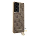 Guess GUHCS21LGF4GBR S21 Ultra G998 brown hardcase 4G Charms Collection - imagine 4