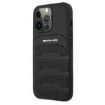 AMG AMHCP13XGSEBK iPhone 13 Pro Max 6,7" black hardcase Leather Debossed Lines - imagine 2