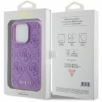 Guess GUHCP15LP4EPMU iPhone 15 Pro 6.1" light purple hardcase Leather 4G Stamped - imagine 8