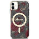 Guess GUHMN61HCFWSA iPhone 11 / Xr 6.1" khaki hardcase Flower MagSafe - imagine 3
