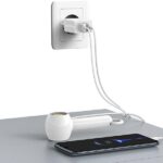 USAMS Charger 2xUSB-A + USB-C/USB-A Fast Charging cable  white series HC HCXLTZ03 - imagine 6
