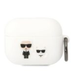 Karl Lagerfeld KLACAPSILKCW AirPods Proc over white Silicone Karl & Choupette